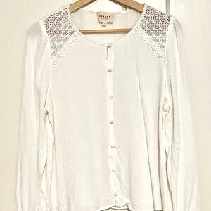 Sezane White Clem Blouse Like New Condition, Size 42 (Fits Smaller)